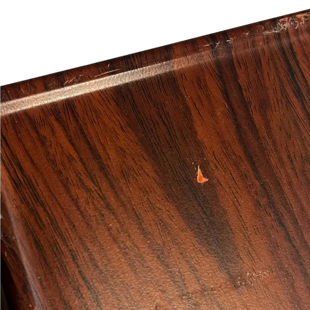 Vintage MCM Tuttocasa Orange Faux Wood Square Dip & Chip Dish Melamine